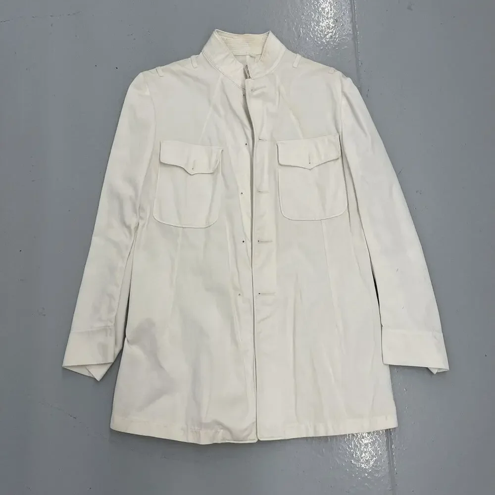 Vintage WW2 US Navy White Service Dress Shirt Jacket